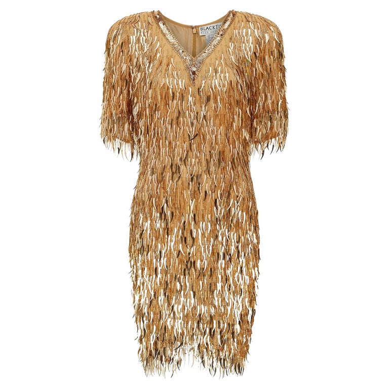 1990s Oleg Cassini Gold Beaded and Paillette Sequin Dress For Sale at 1stDibs 1990s Oleg Cassini Gold Beaded and Paillette Sequin Dress For Sale at 1stDibs