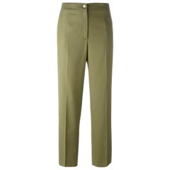 1990s Olive Green Crop Trousers