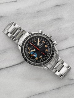 1990er Omega Speedmaster Day-Date 3520.53.00 Stahl Grau Zifferblatt Automatik 39mm