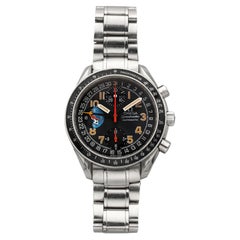 1990er Omega Speedmaster Day-Date 3520.53.00 Stahl Grau Zifferblatt Automatik 39mm