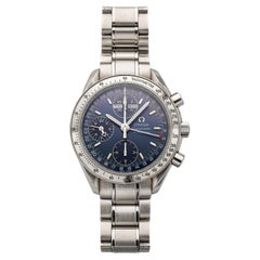1990s Omega Speedmaster Triple Calendar 3520.53.00 Steel Blue Dial Auto 39mm