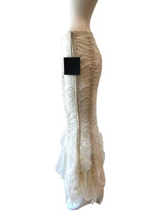 1990s OMO vintage Norma Kamali parachute skirt off white