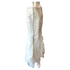 1990s OMO vintage Norma Kamali parachute skirt off white