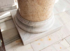 1990s Onyx Column/Cylindrical Base on White Marble Base