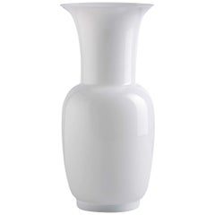 Vintage 1990s Opalino Glass Vase in Milk White by Venini