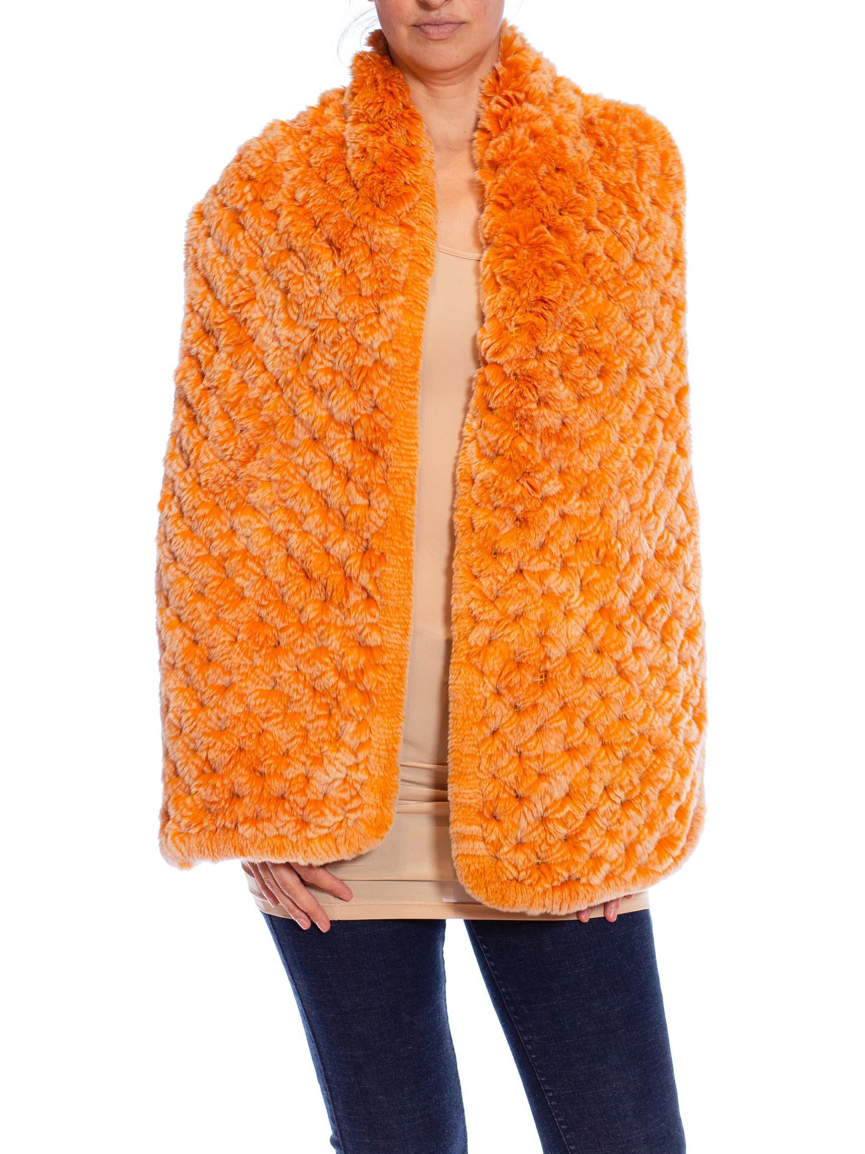 orange fur scarf