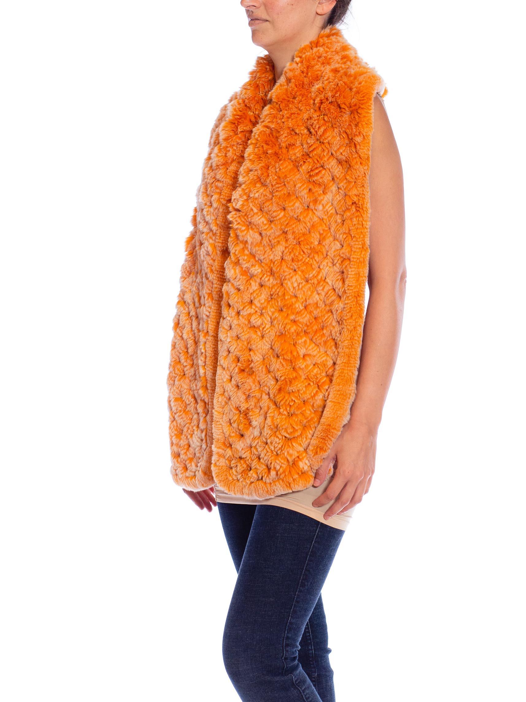 orange fur shawl