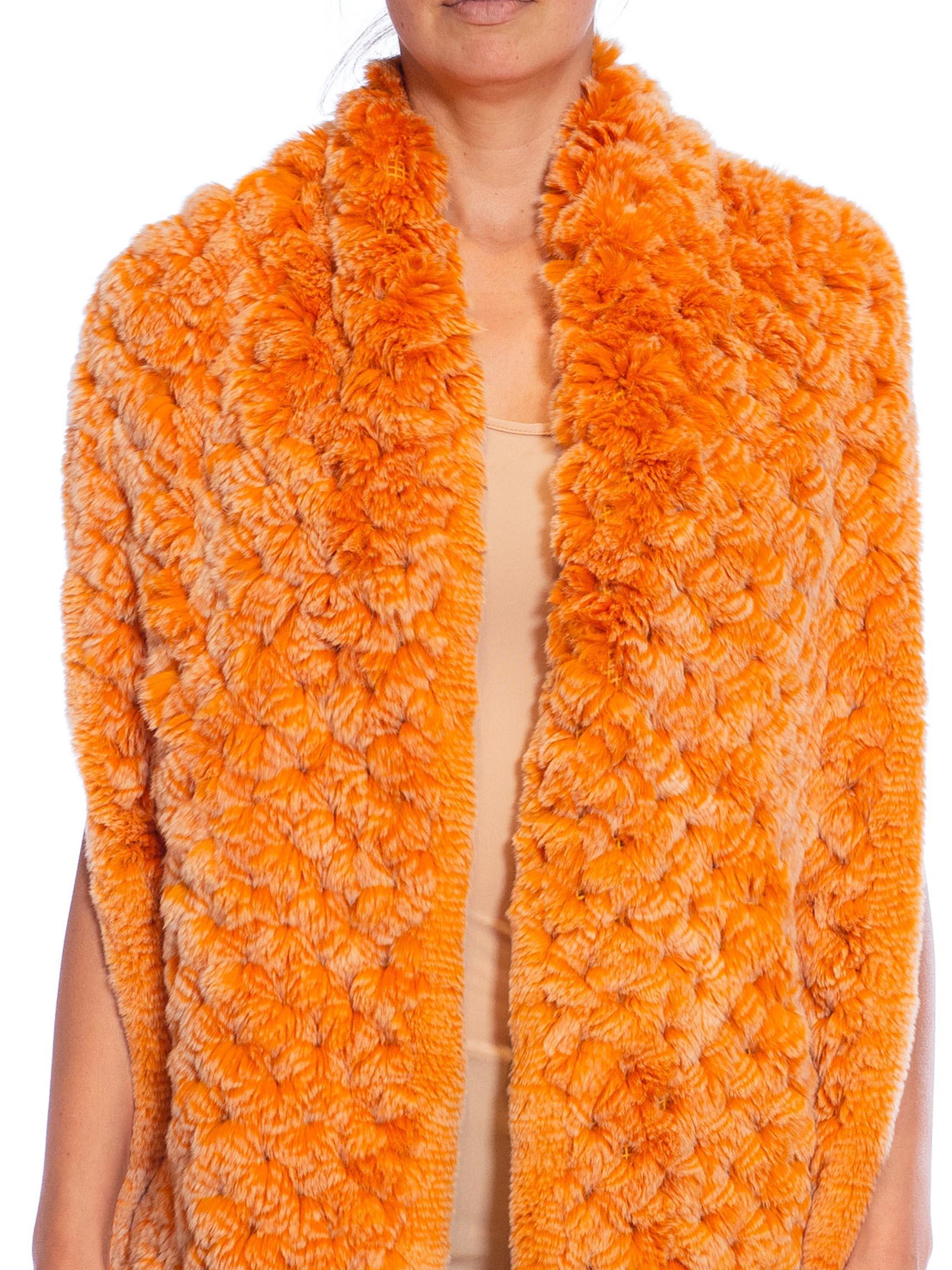 Women's or Men's 1990S Orange Fox Fur Scarf For Sale