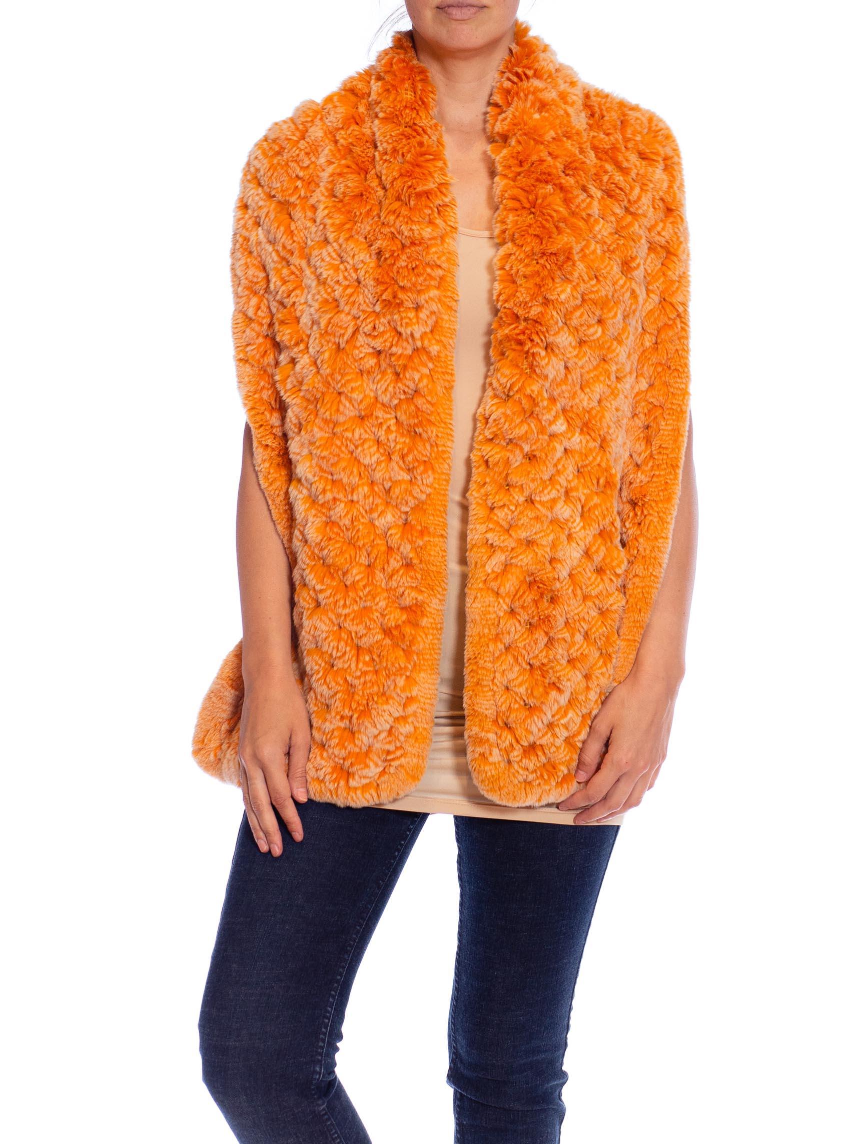 1990S Orange Fox Fur Scarf For Sale 3