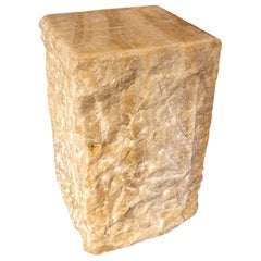 1990s Organically Carved Solid Onyx Sculptural Pedestal