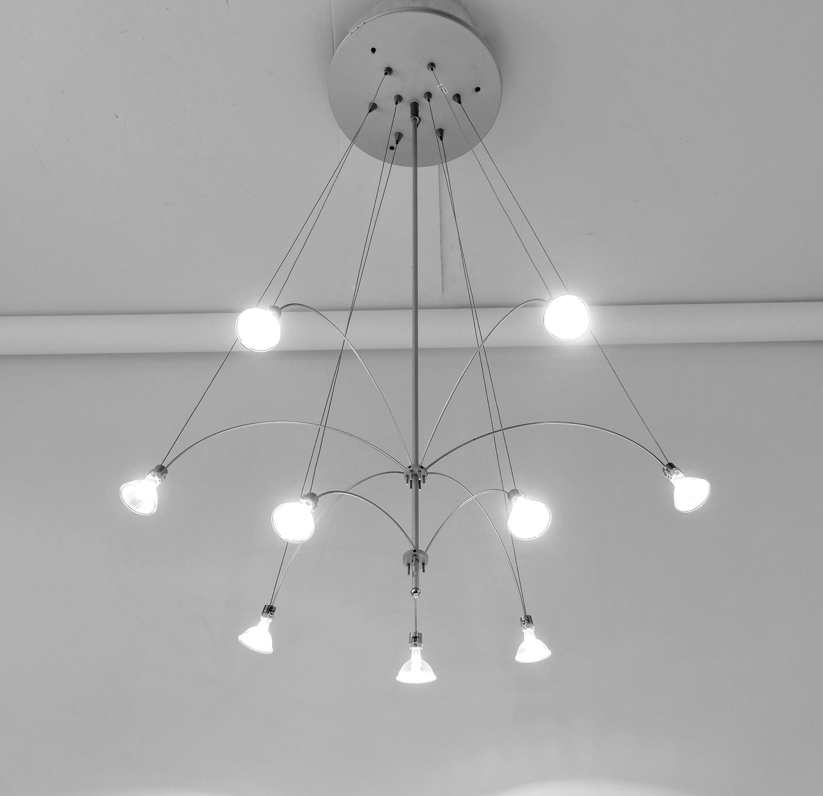 1990s 'Orione' Halogen Chandelier, Solzi Luce, Italy In Good Condition In St- Leonard, Quebec