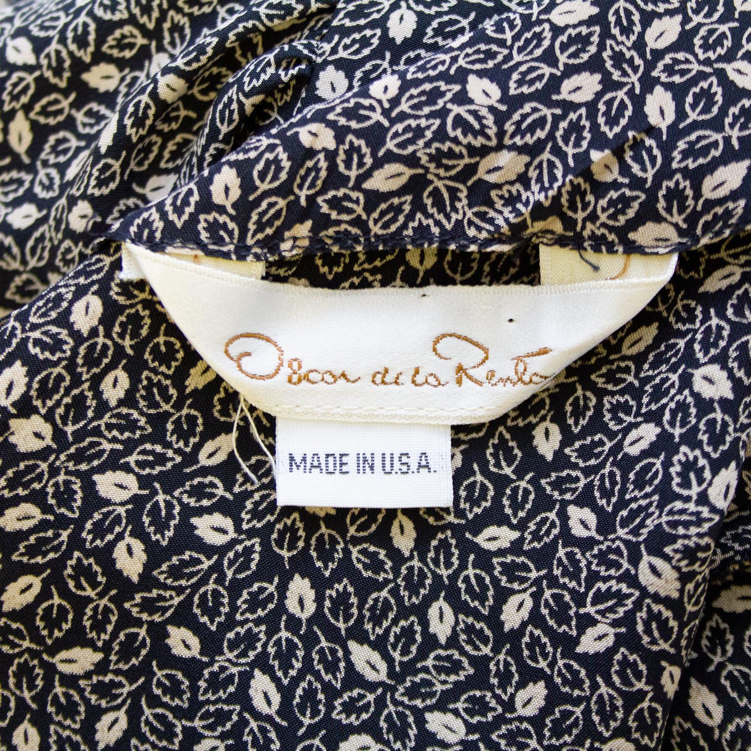 1990s Oscar De La Rent Leaf Print Shirt  For Sale 1