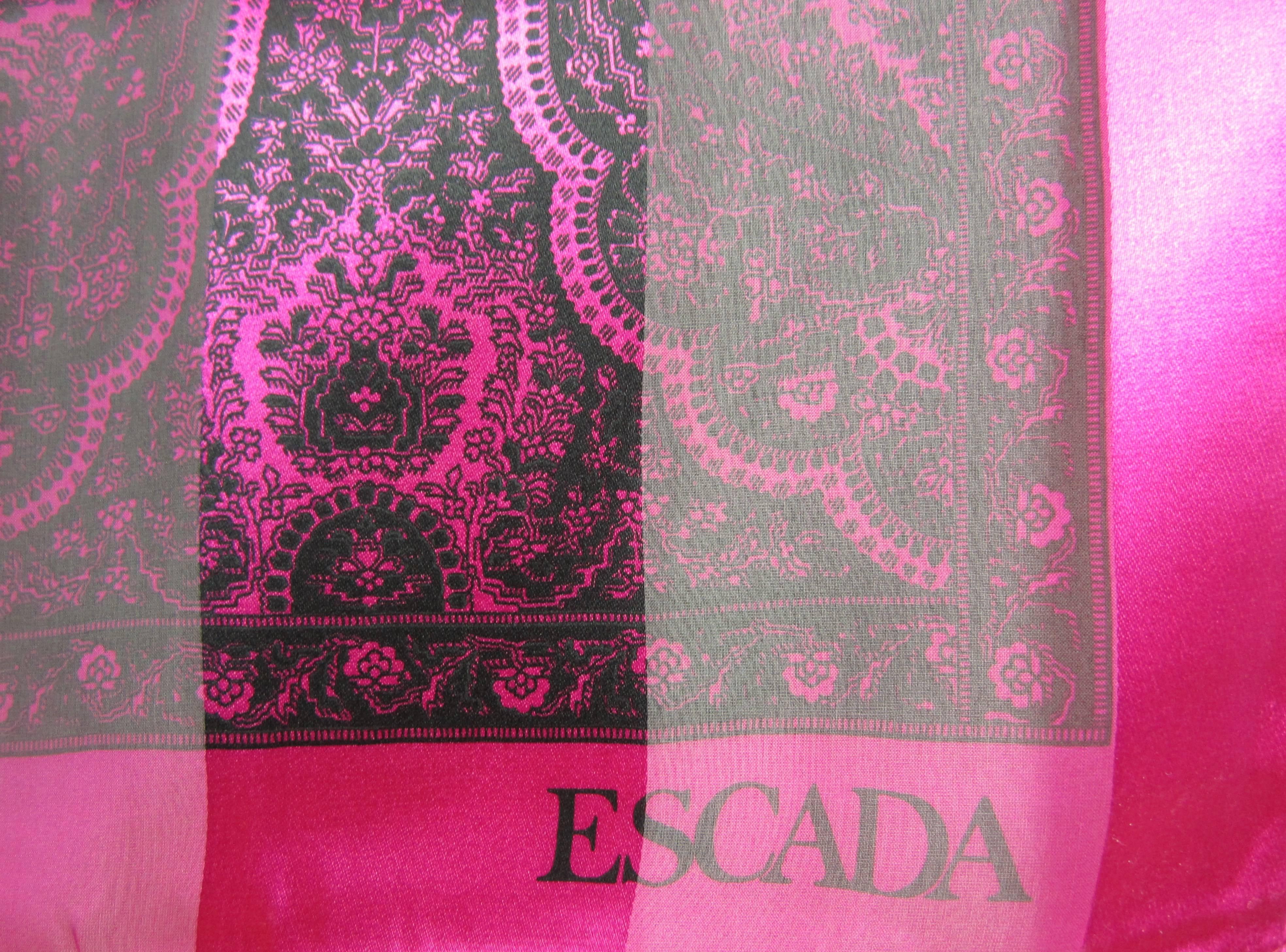 1990's Over sized Silk Escada Scarf New, Never worn  In New Condition In Wallkill, NY