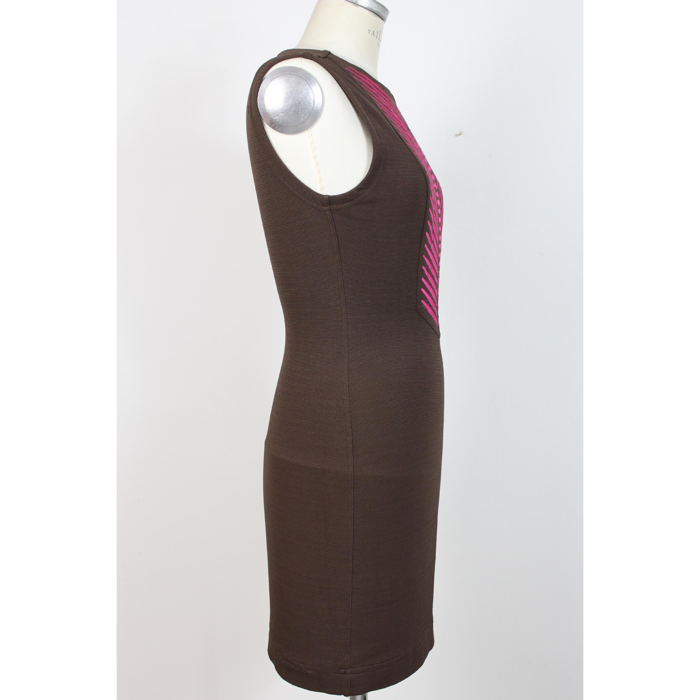 1990s Ozbek Brown Wool Cocktail Sheath Dress In Excellent Condition In Brindisi, Bt