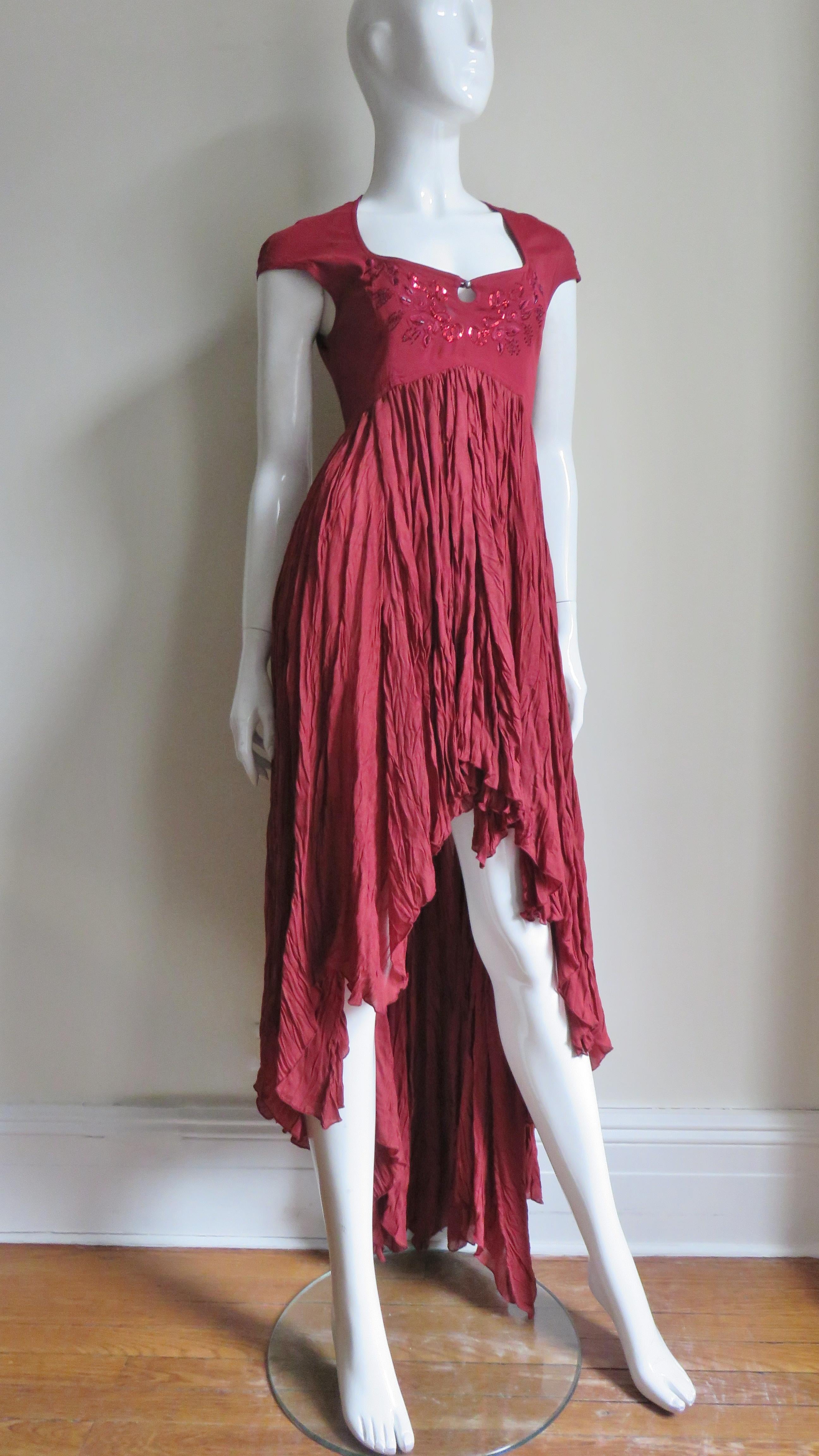 1990s Ozbek High Low Dress 7