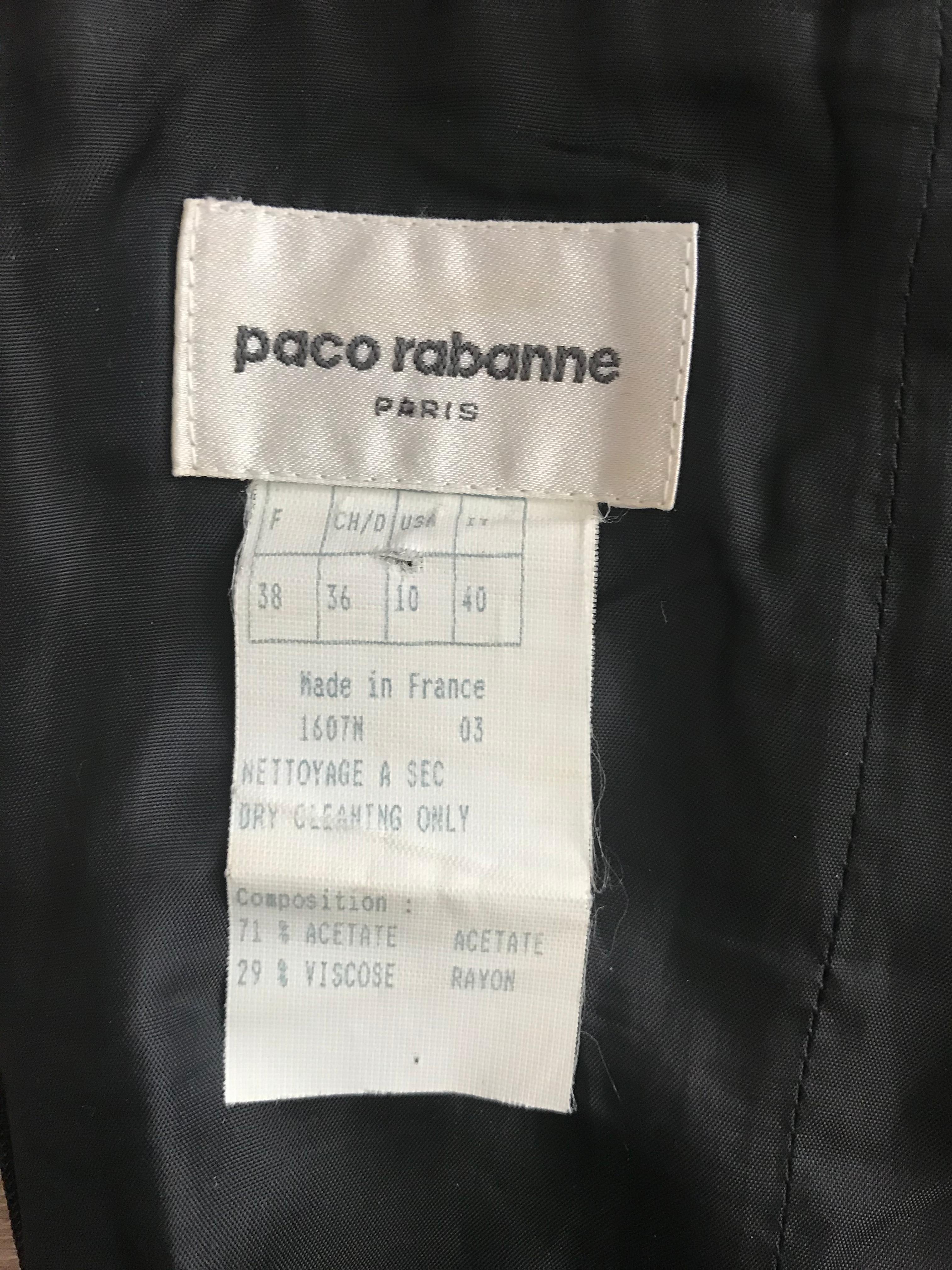 1990's Paco Rabanne Party Dress Metal Chains Small Size 5