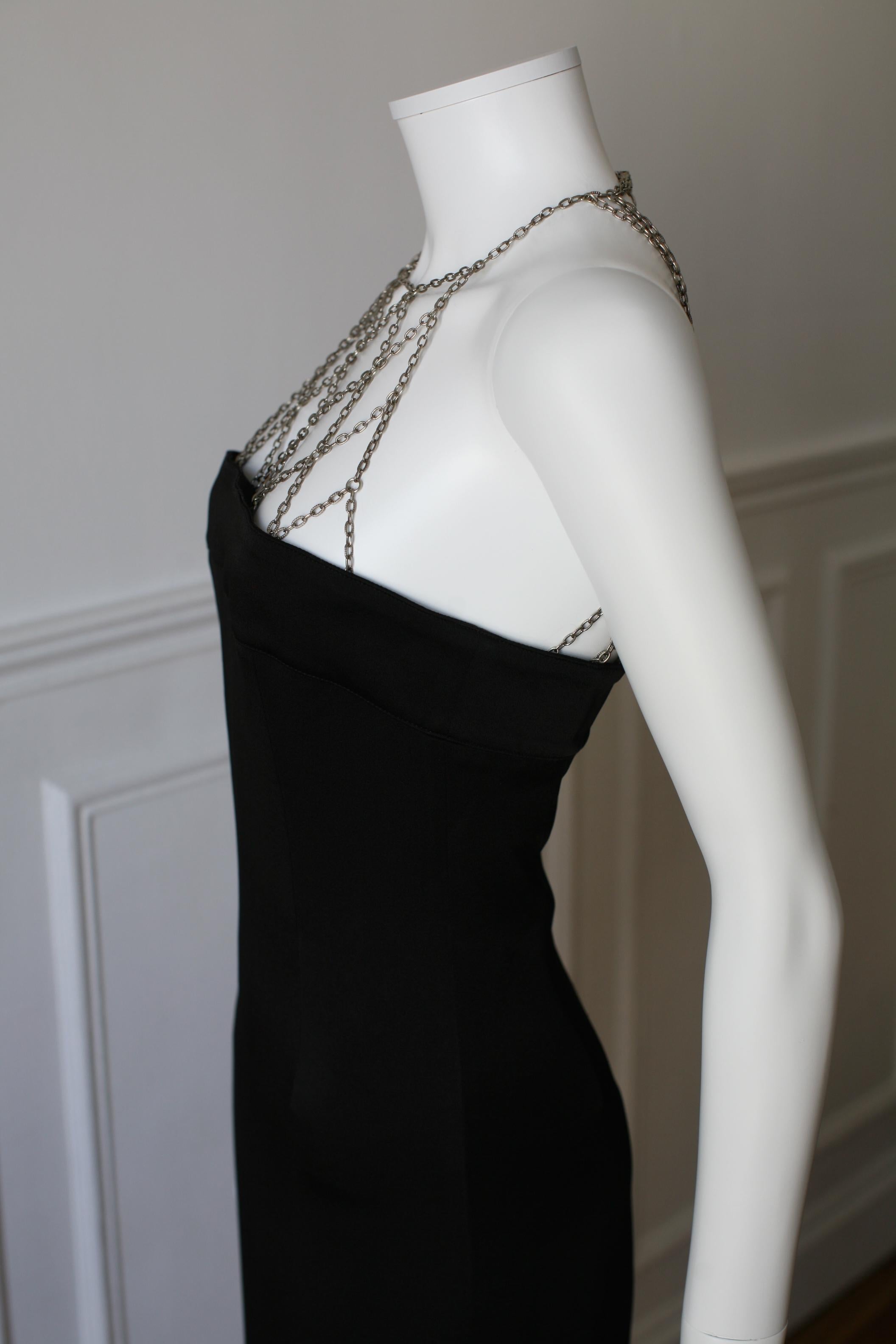 1990's Paco Rabanne Party Dress Metal Chains Small Size In Good Condition In Paris, FR