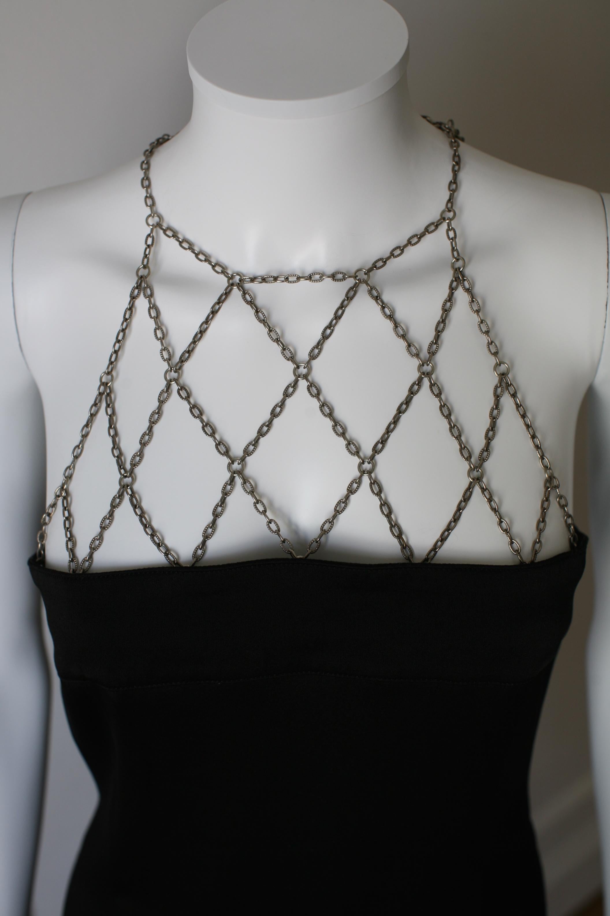 1990's Paco Rabanne Party Dress Metal Chains Small Size 1