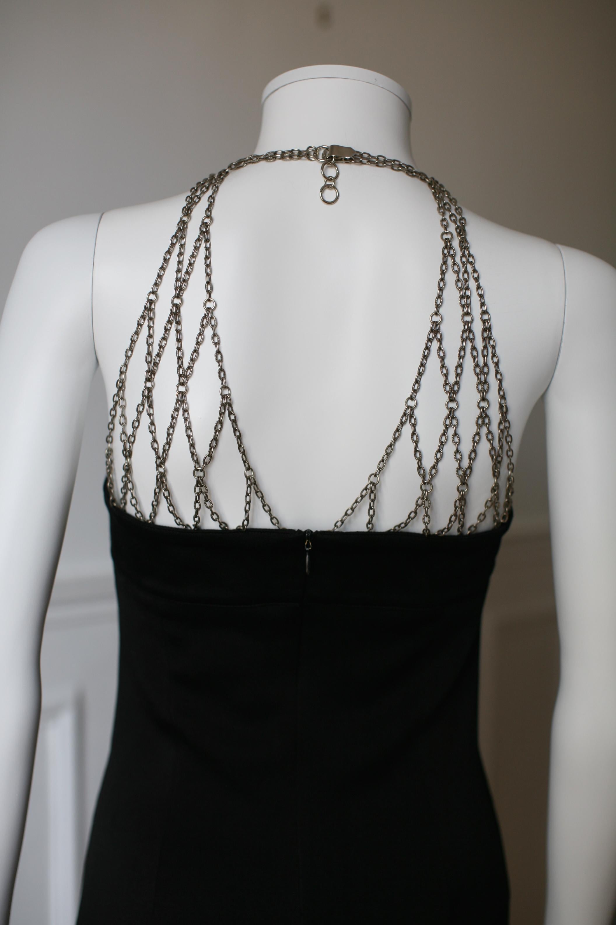 1990's Paco Rabanne Party Dress Metal Chains Small Size 2