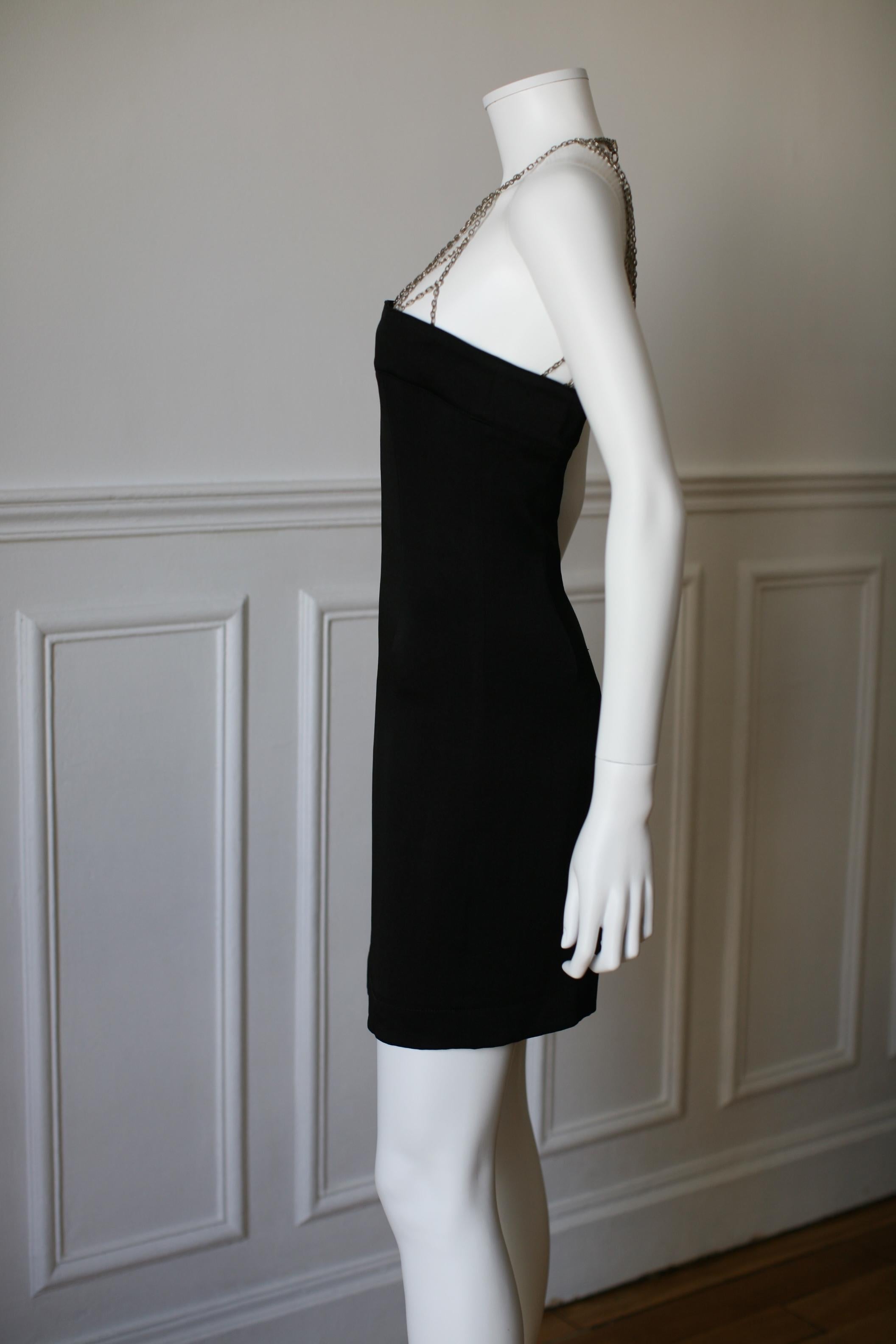 1990's Paco Rabanne Party Dress Metal Chains Small Size 3
