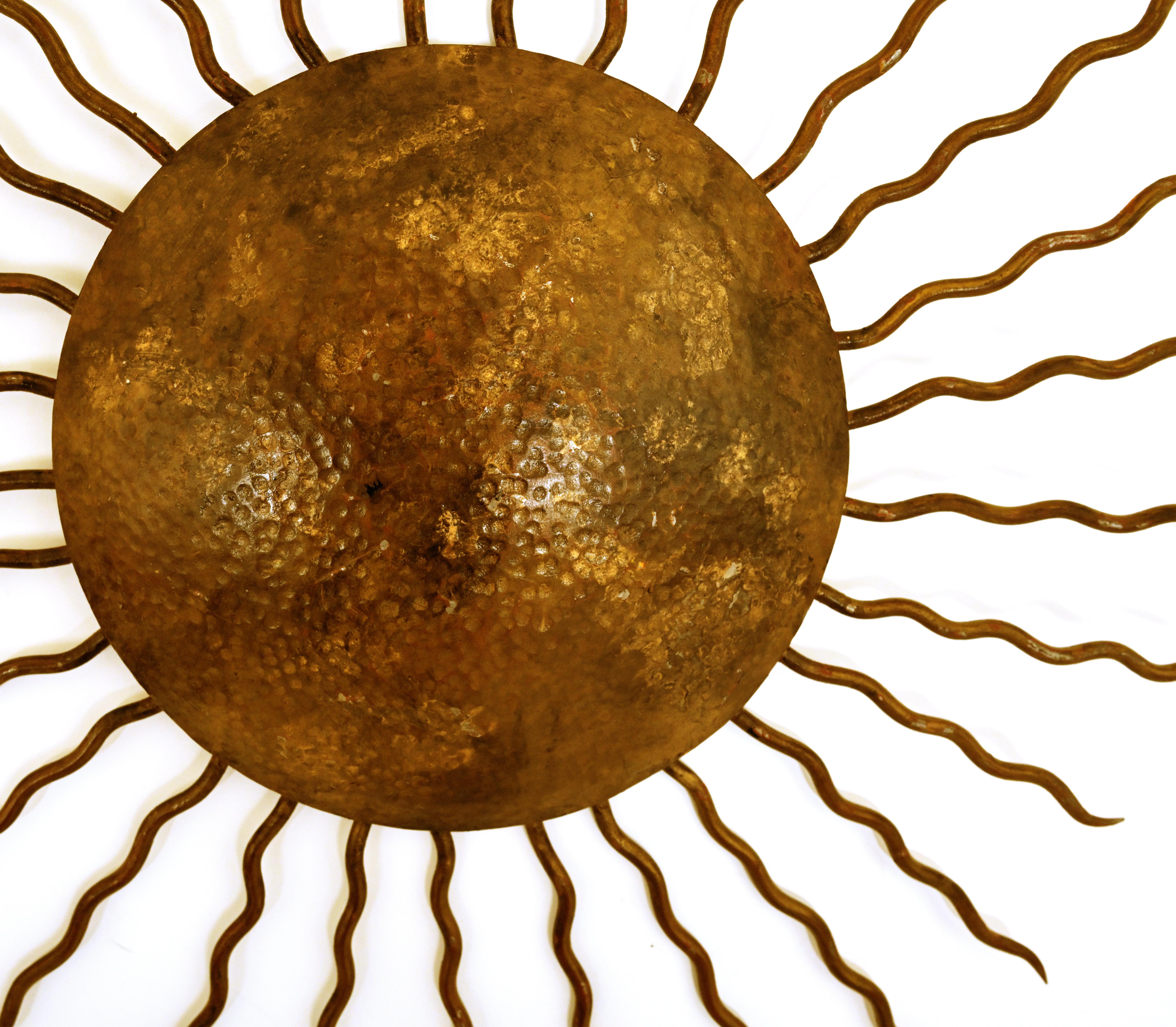Mid-Century Modern 1990s Painted Metal Sun Flush Mounts '6 Available' For Sale