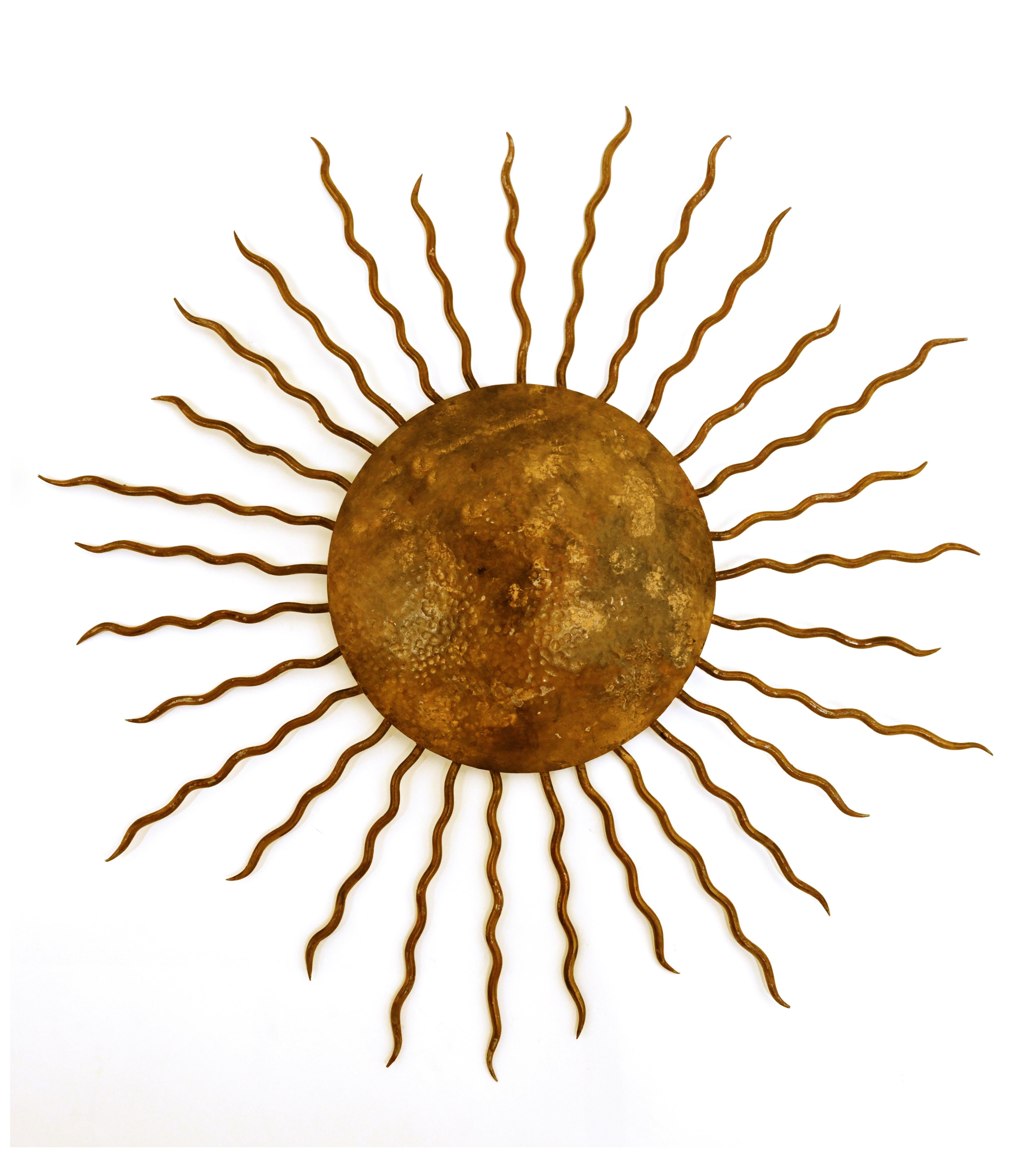 1990s Painted Metal Sun Flush Mounts '6 Available' In Good Condition For Sale In New York, NY