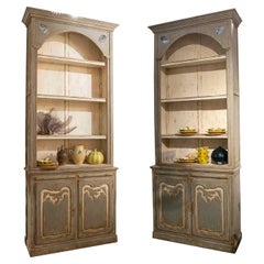 1990s Pair of Antique French Louis XV Style Bookcases with Original Patina