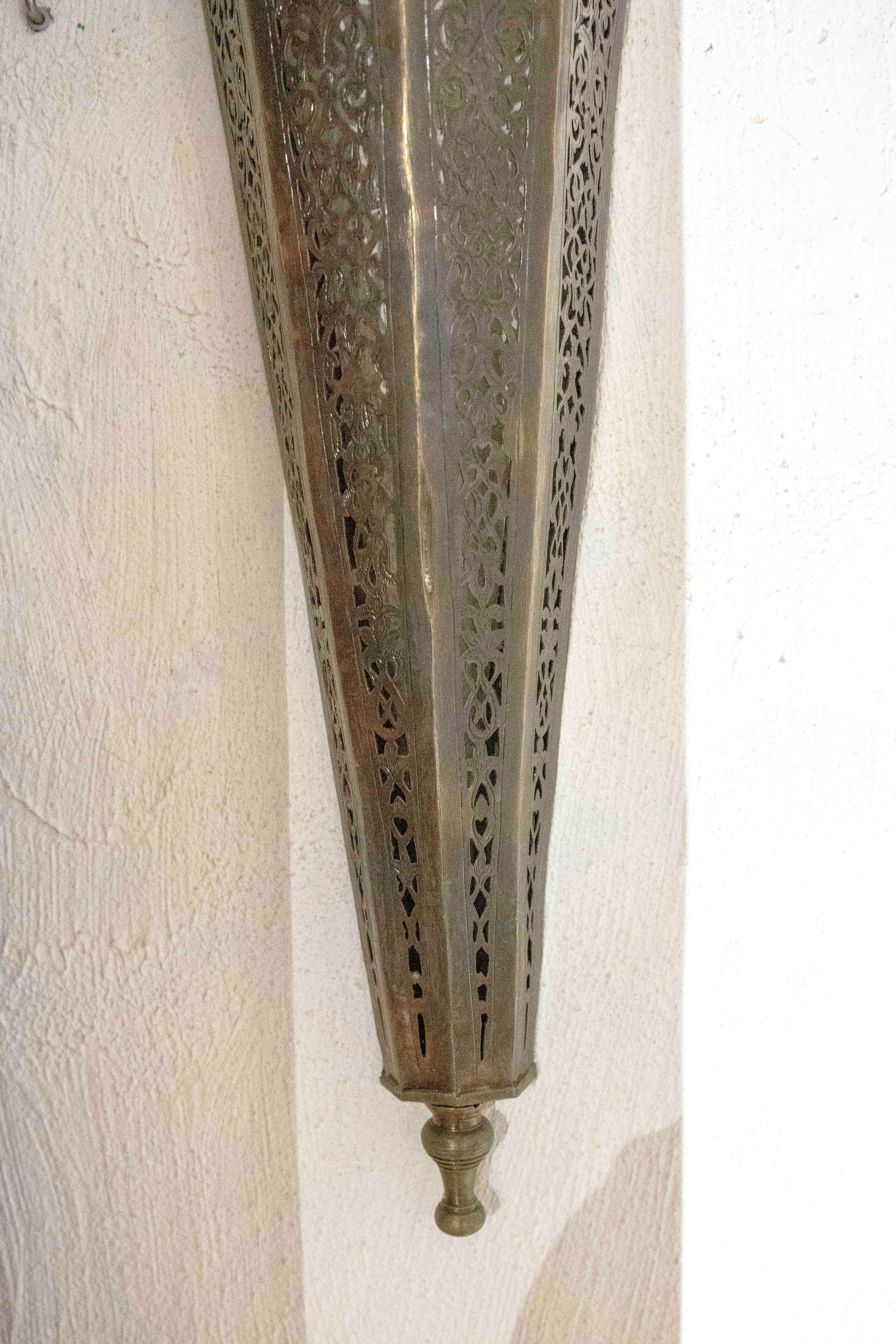 20th Century 1990s Pair of Arabian Style Wall Sconces in Openwork Metal For Sale