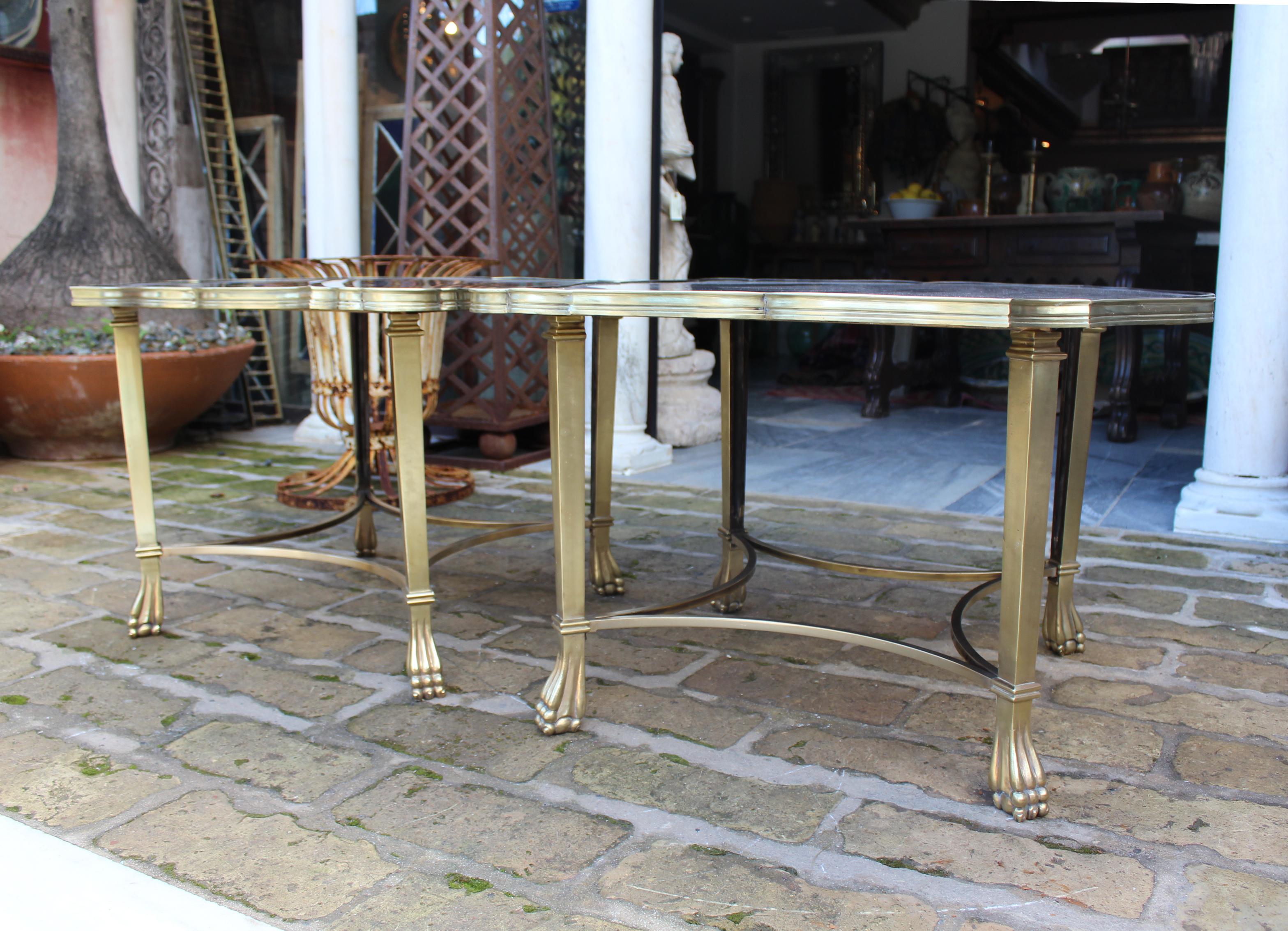 1990s, Pair of Brass Side Tables For Sale 4