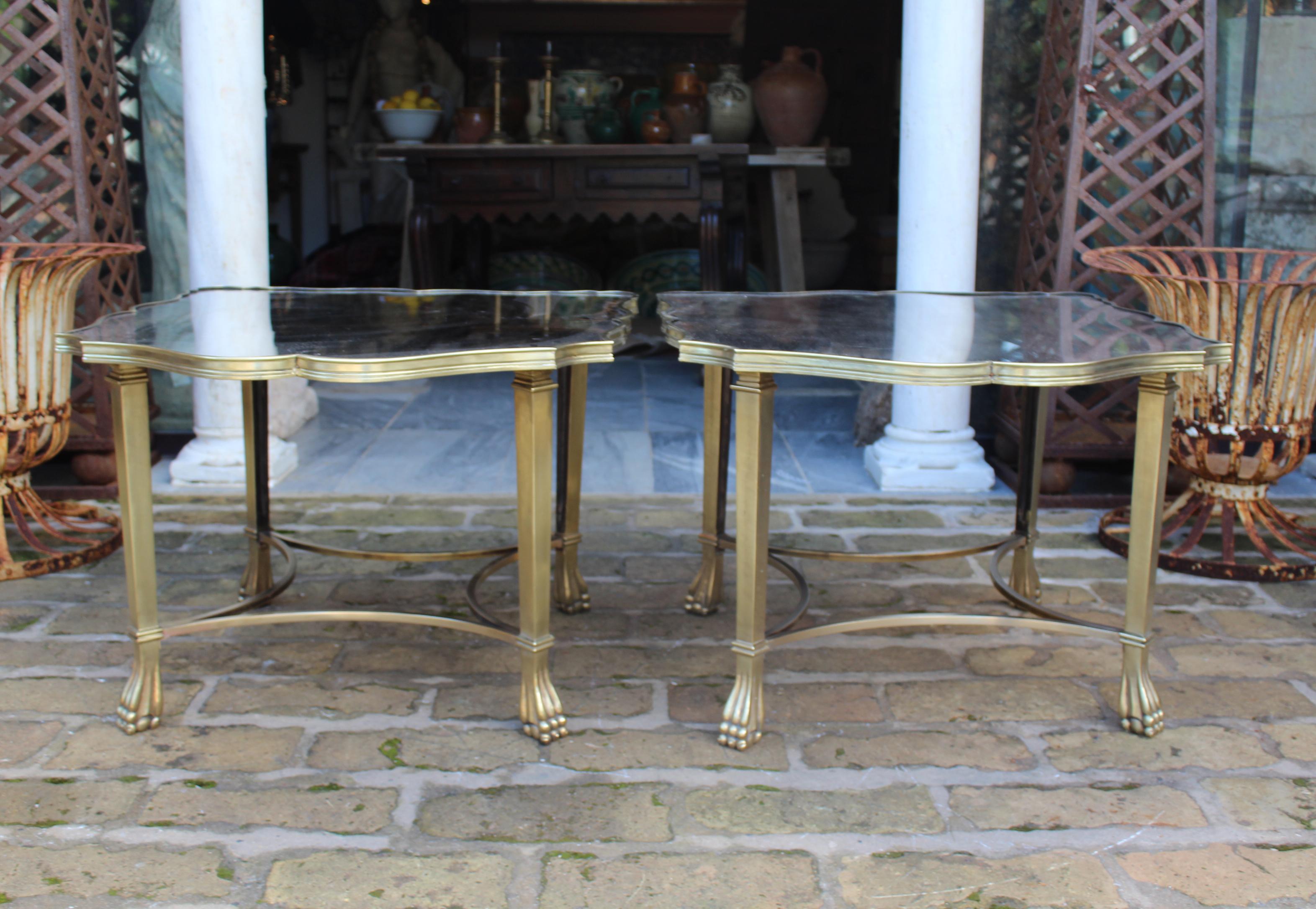 1990s, Pair of Brass Side Tables For Sale 5