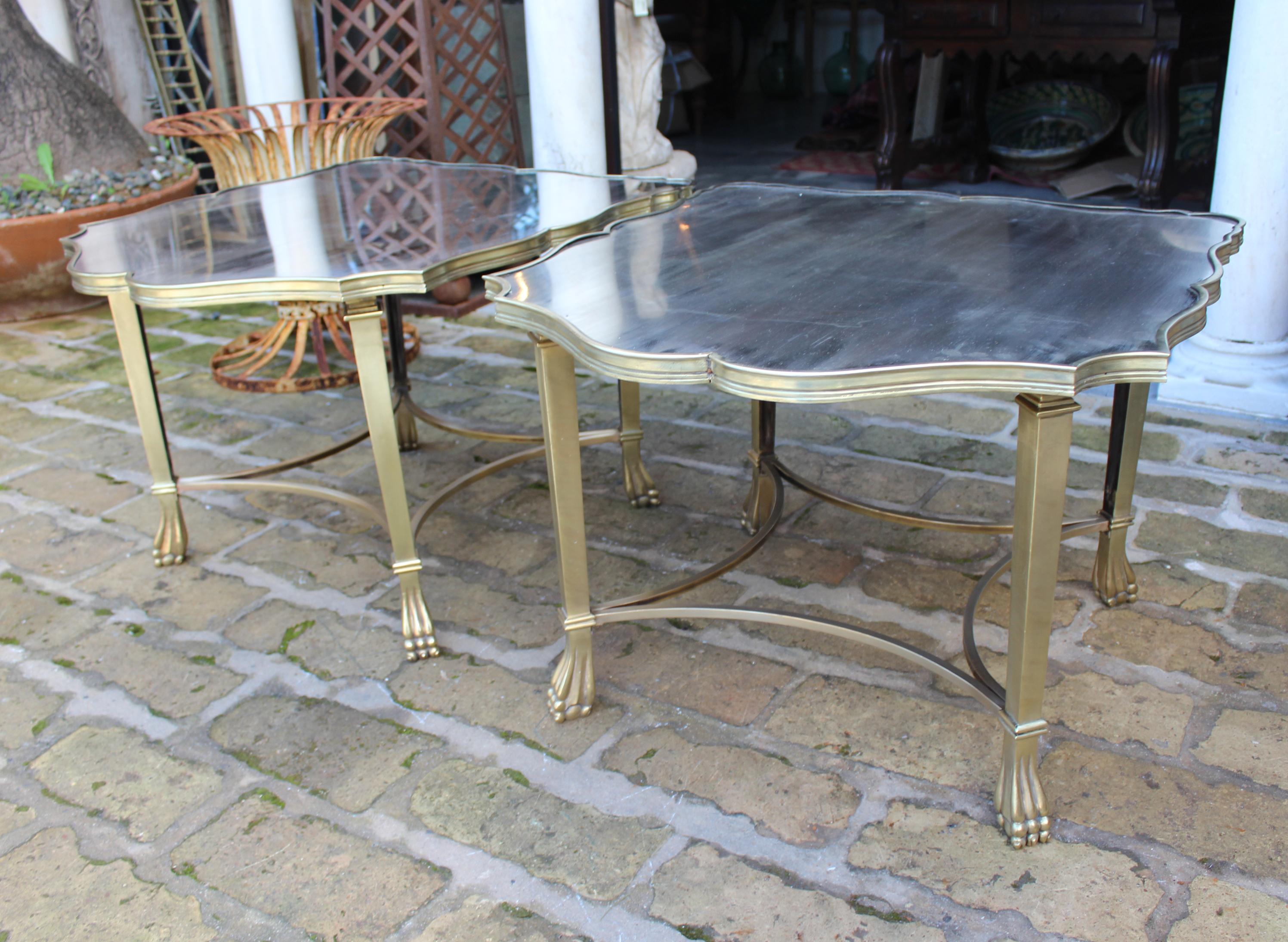 1990s, Pair of Brass Side Tables For Sale 6