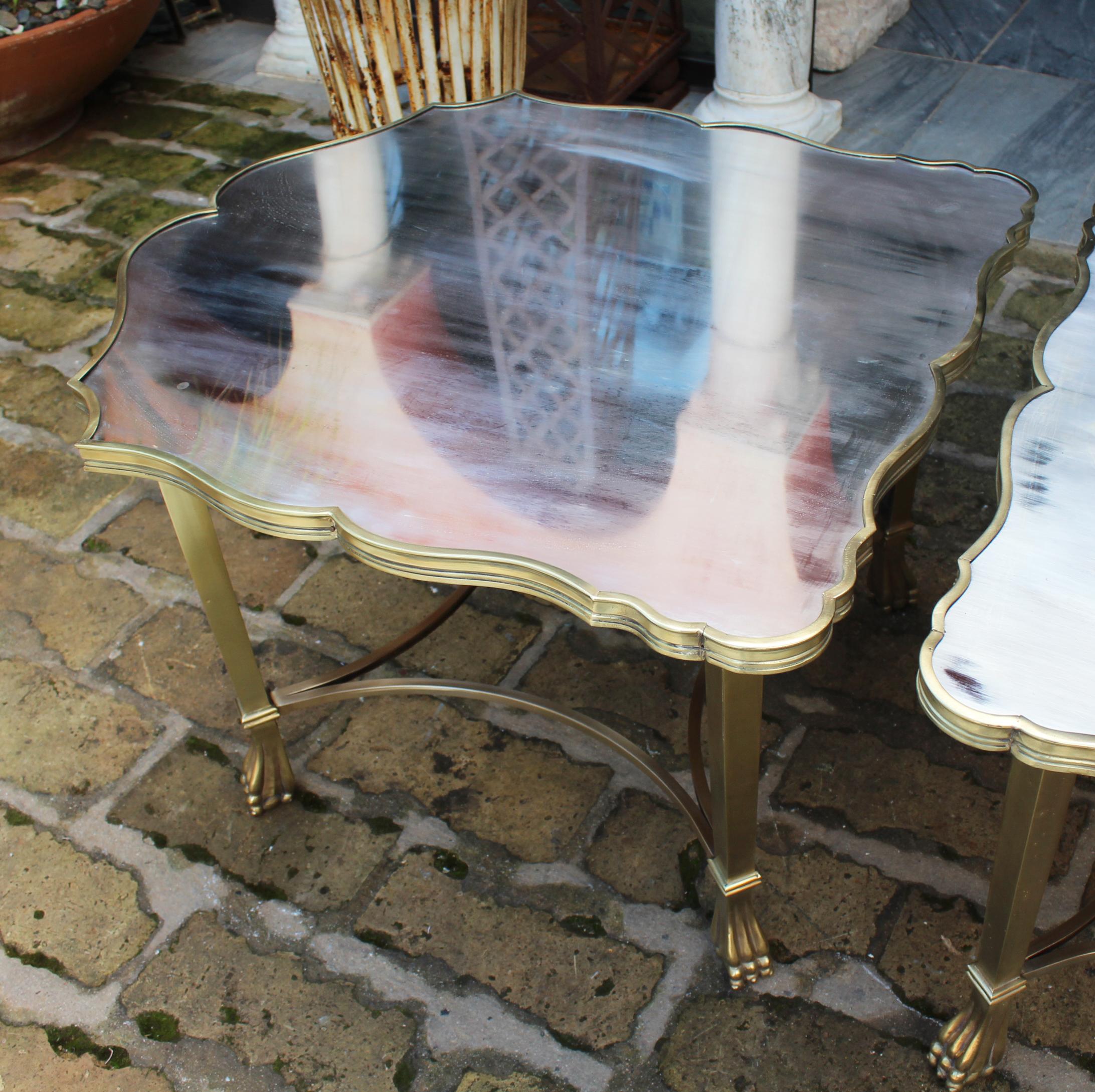 20th Century 1990s, Pair of Brass Side Tables For Sale