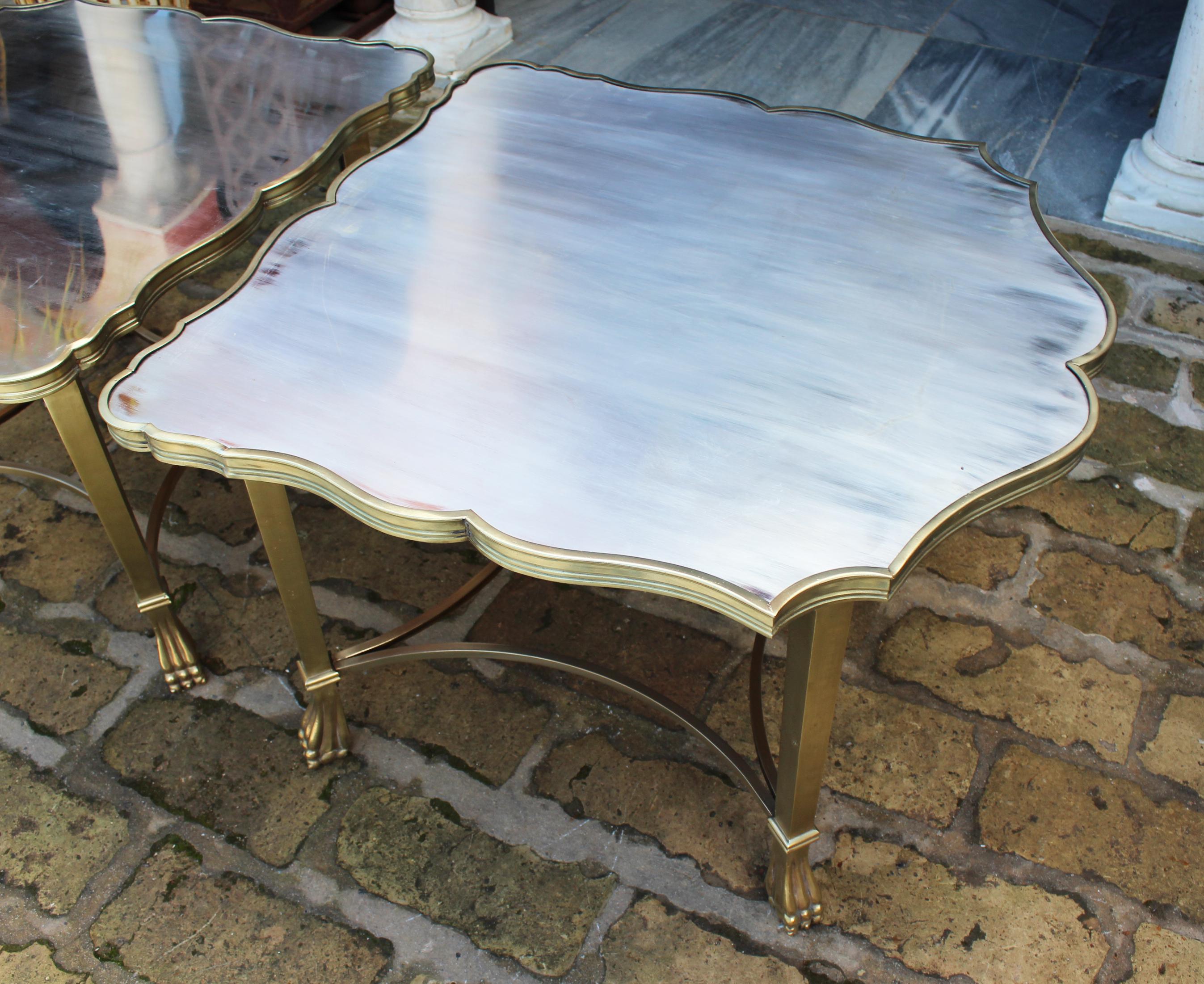 Bronze 1990s, Pair of Brass Side Tables For Sale