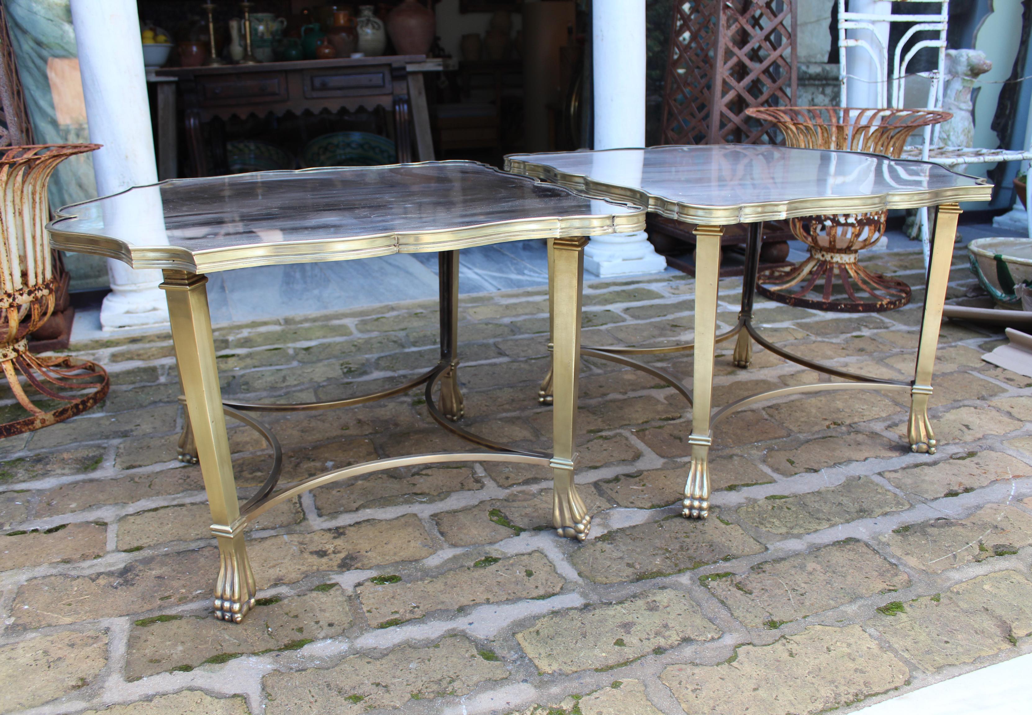 1990s, Pair of Brass Side Tables For Sale 2
