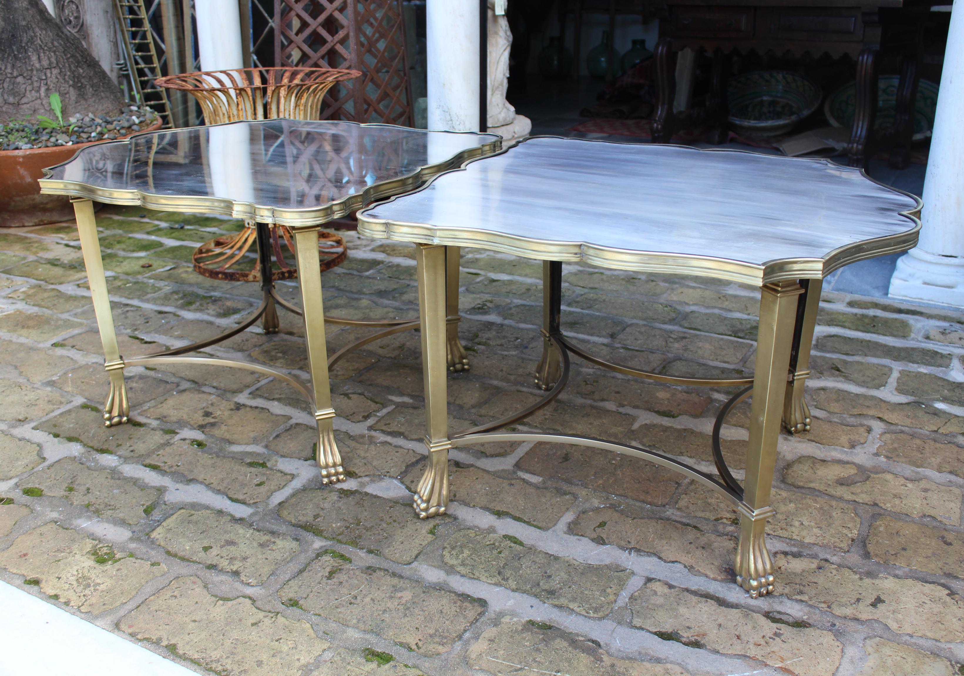 1990s, Pair of Brass Side Tables For Sale 3