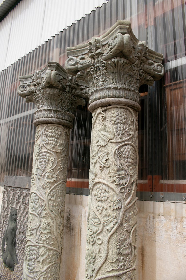 1990s-pair-of-hand-carved-serpentine-green-marble-corinthian-columns
