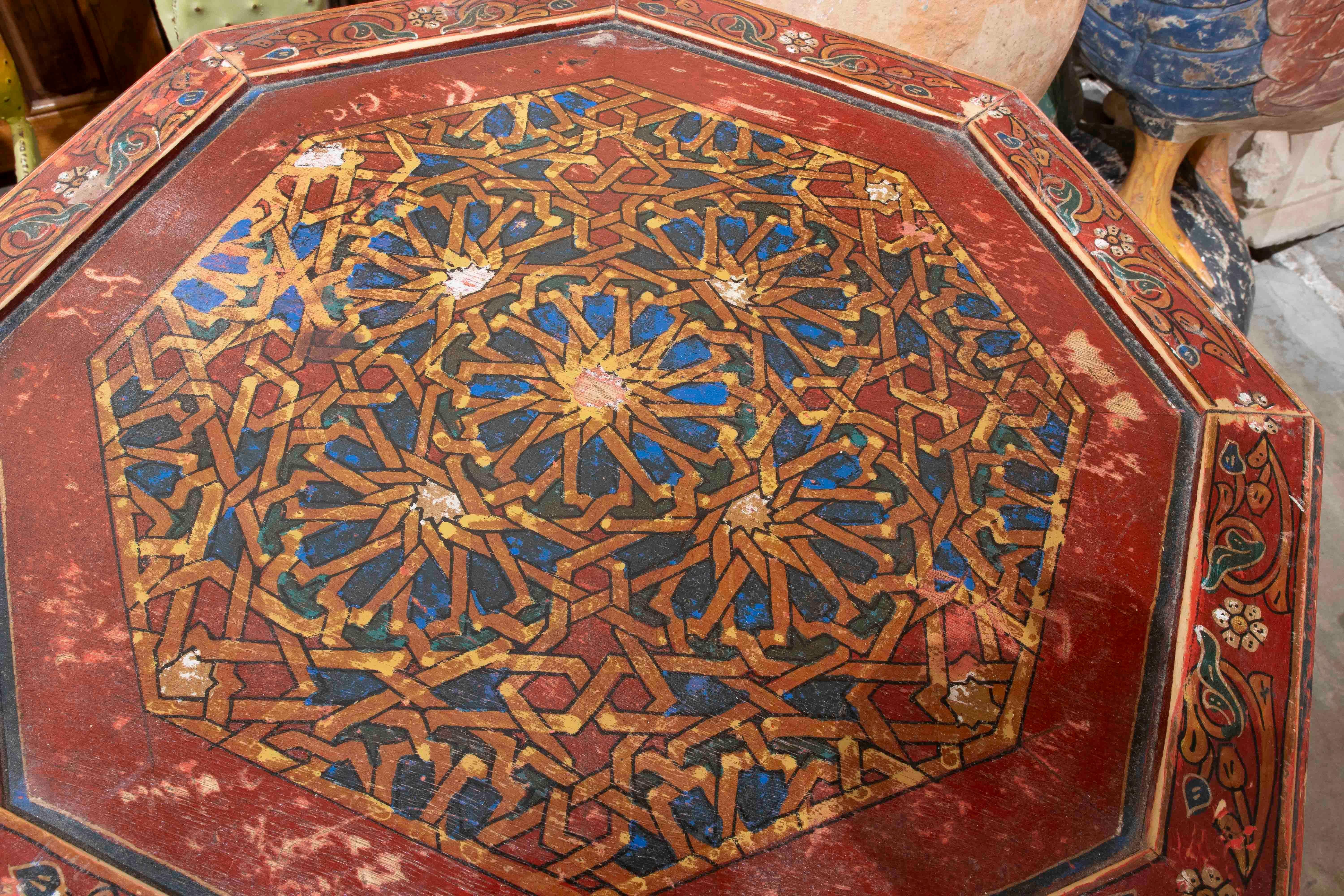 1990s Pair of Handcrafted Octagonal Tables – Traditional Mexican Design For Sale 1