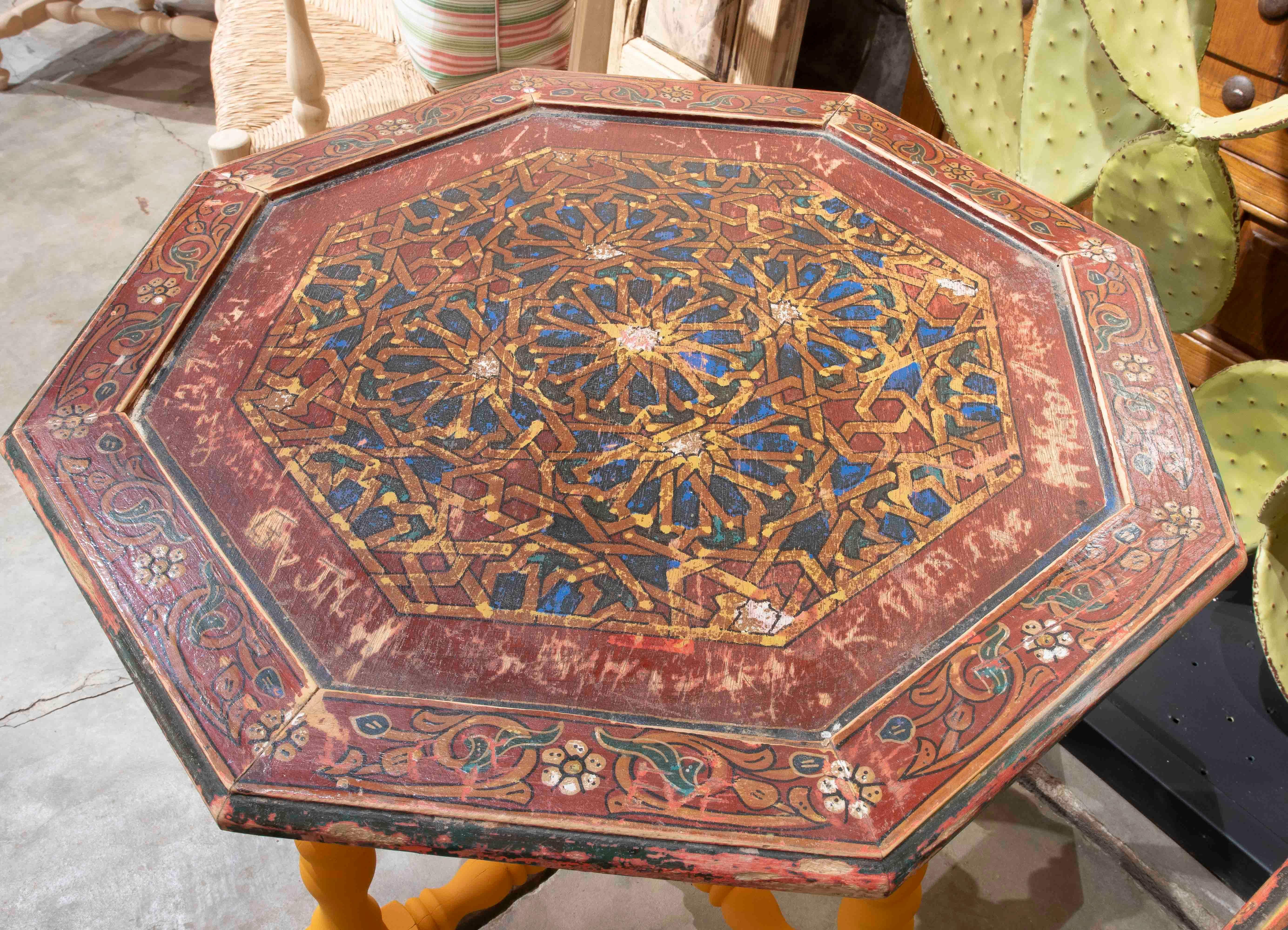 1990s Pair of Handcrafted Octagonal Tables – Traditional Mexican Design For Sale 2