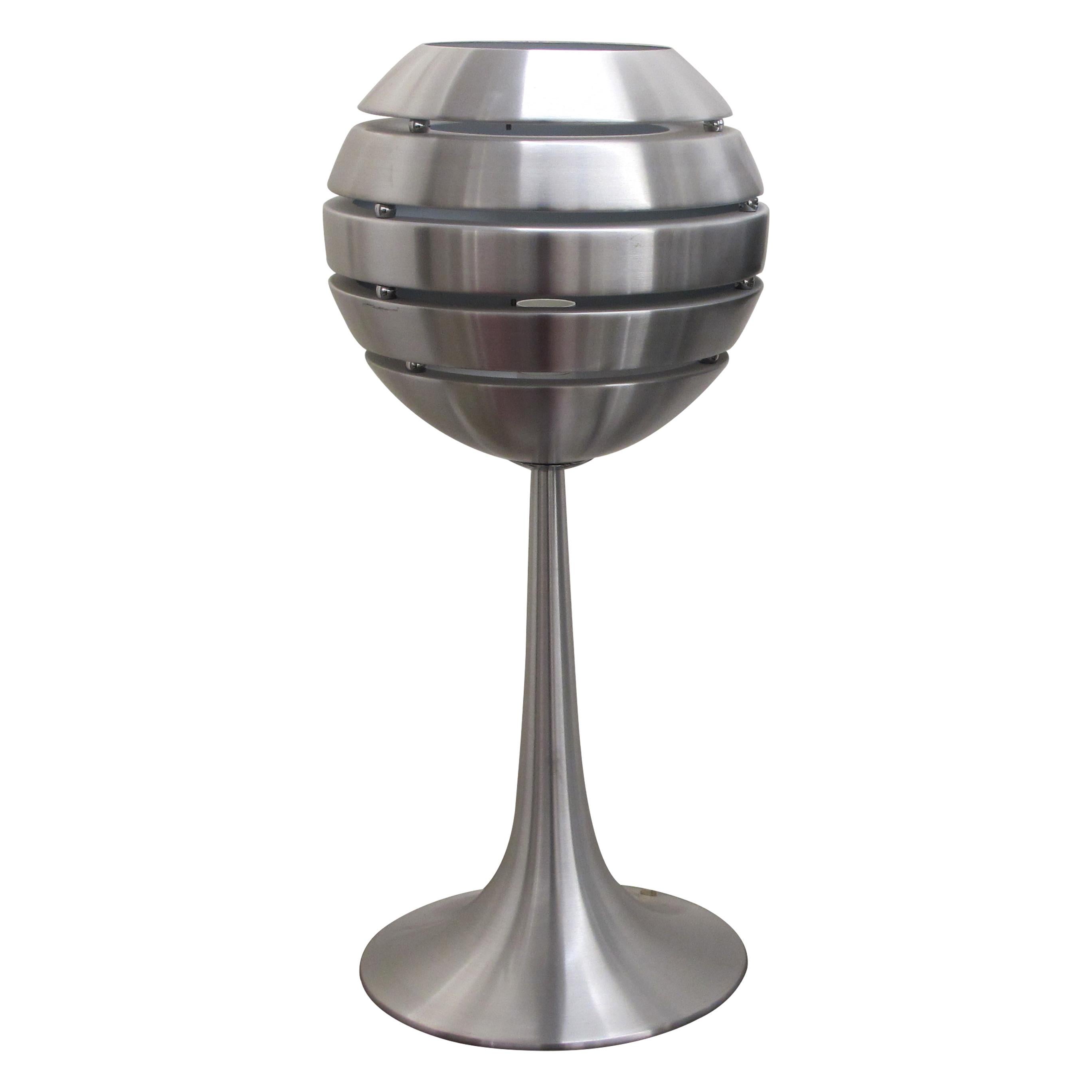 Modern 1990s Pair of Large Aluminium Manhattan Table Lamps, Danish For Sale
