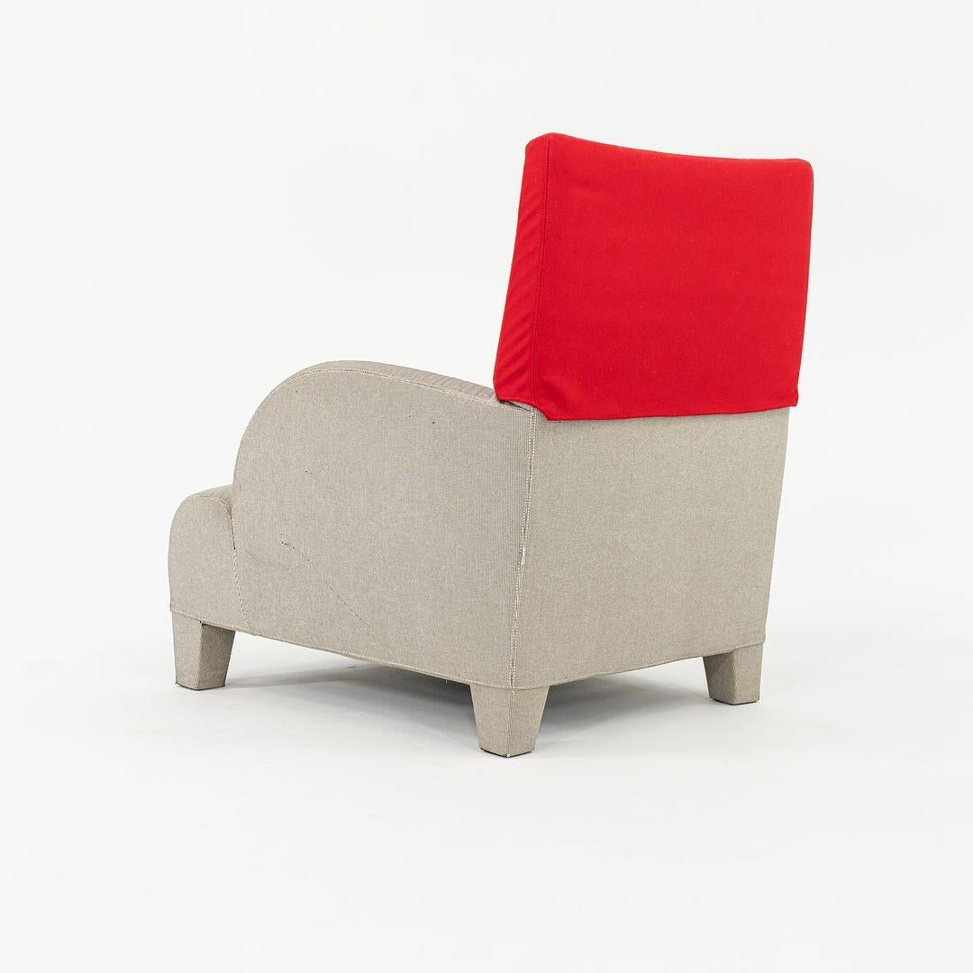 1990er Paar Oriente Lounge Chairs von Antonio Citterio aus grauem und rotem Stoff im Angebot 4