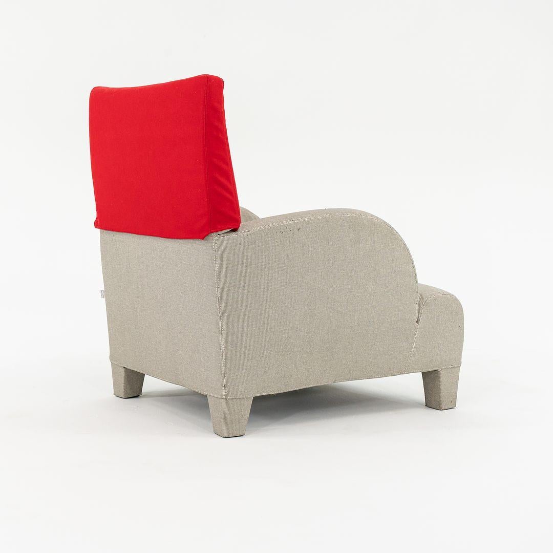 1990er Paar Oriente Lounge Chairs von Antonio Citterio aus grauem und rotem Stoff (Italienisch) im Angebot