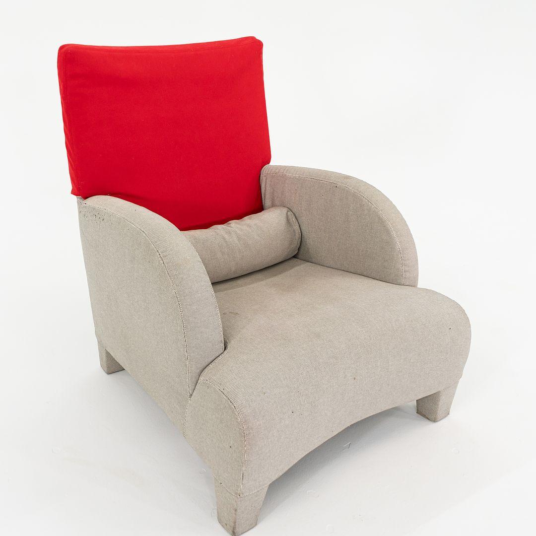 1990er Paar Oriente Lounge Chairs von Antonio Citterio aus grauem und rotem Stoff (Ende des 20. Jahrhunderts) im Angebot