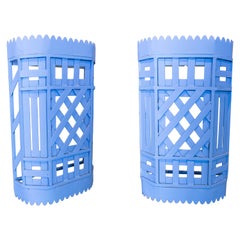 1990s Pair of Outdoor Iron Wall Lamps