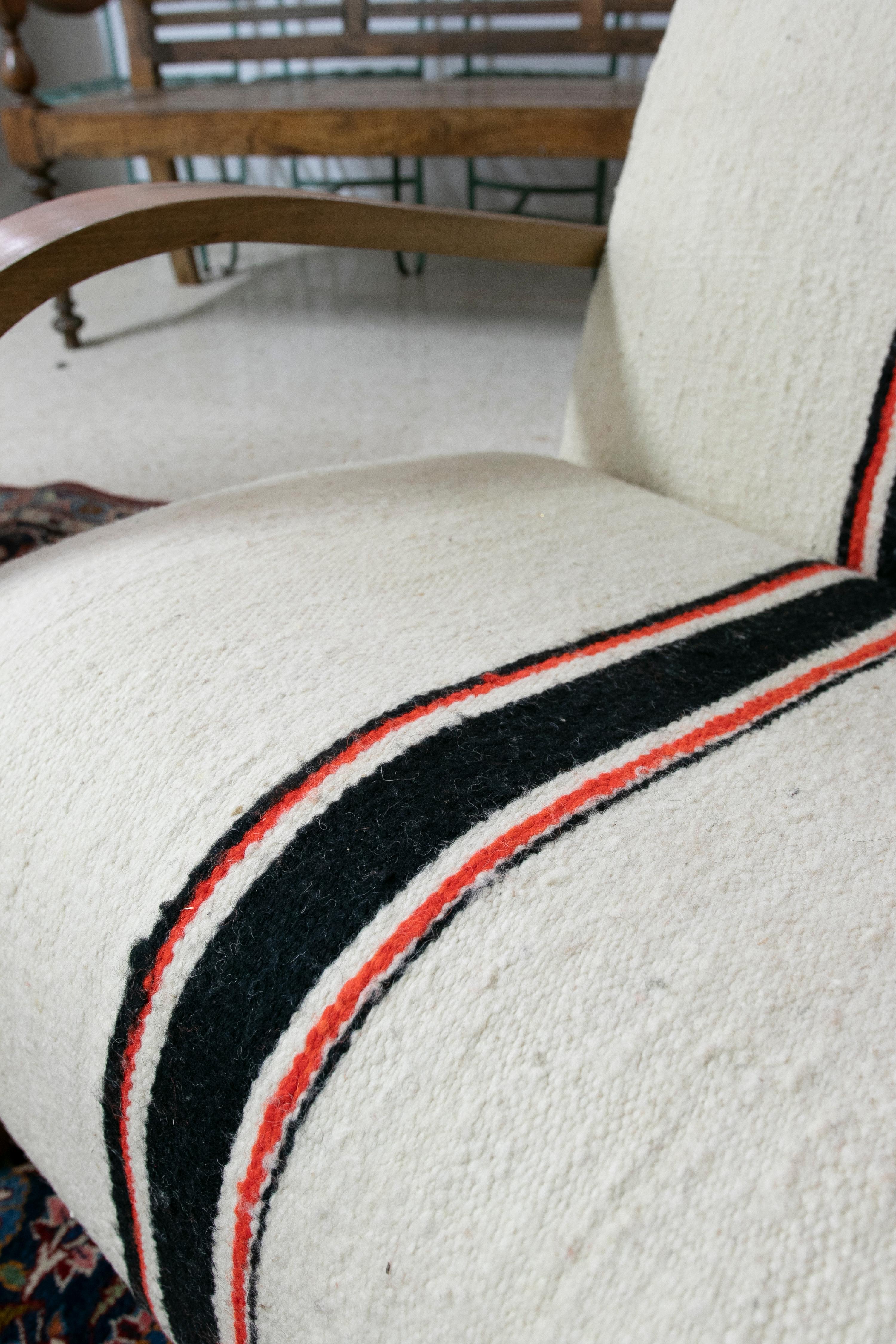 1990s Pair of Upholstered Wooden Armchairs 2