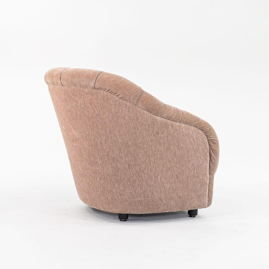 Modern 1990s Pair of Ward Bennett for Geiger Tufted Club Chairs in Tan Velvet For Sale