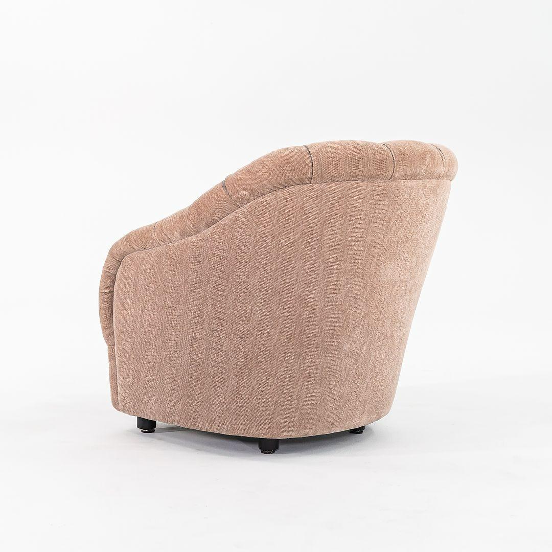 Steel 1990s Pair of Ward Bennett for Geiger Tufted Club Chairs in Tan Velvet For Sale
