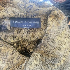1990s Pamela Dennis Gold Metal Linked Lace Hooded Vintage 90s Dress Caftan