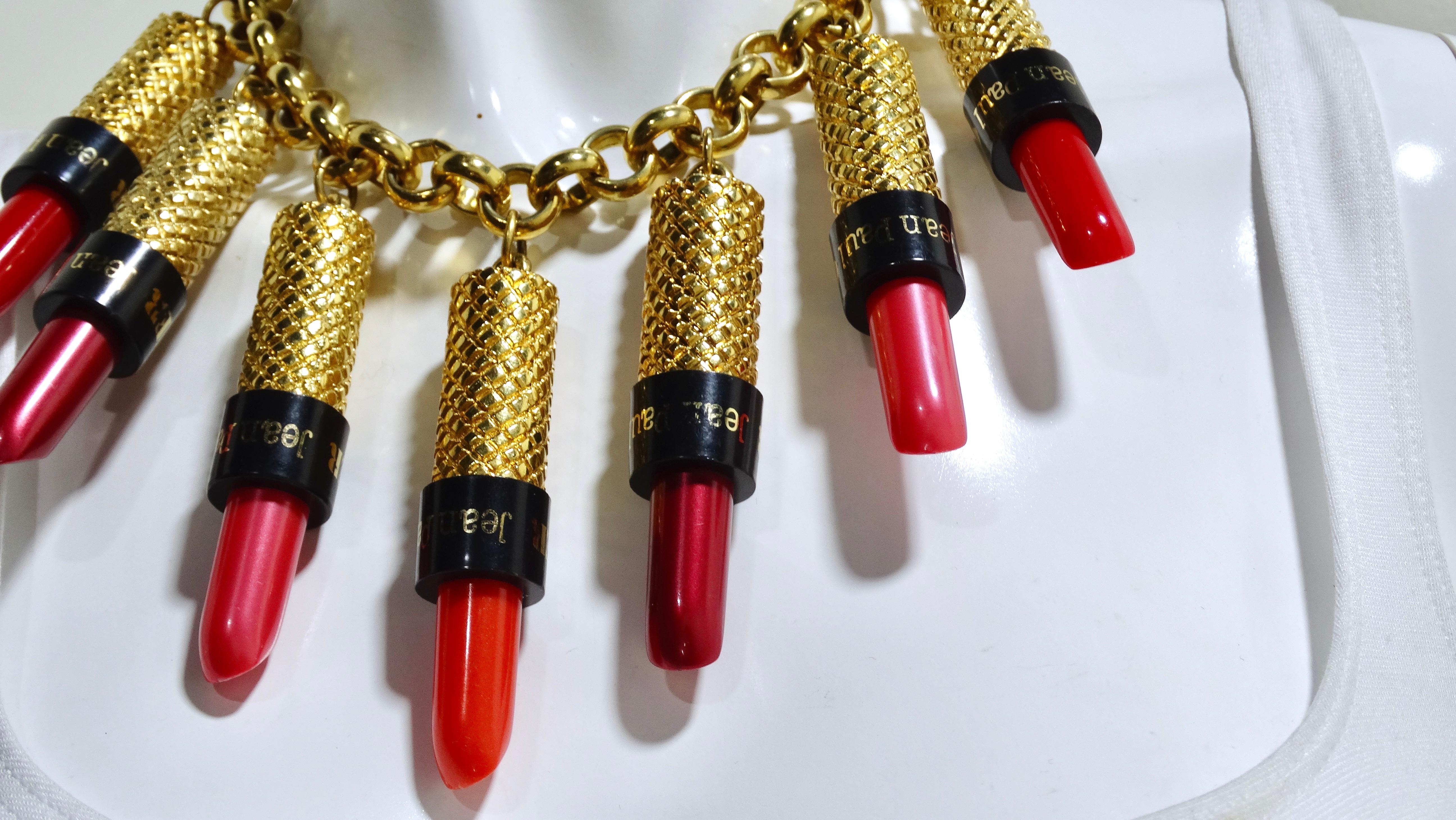 1990's Paul Gaultier Haute Couture Runway Lipstick Necklace In Good Condition In Scottsdale, AZ