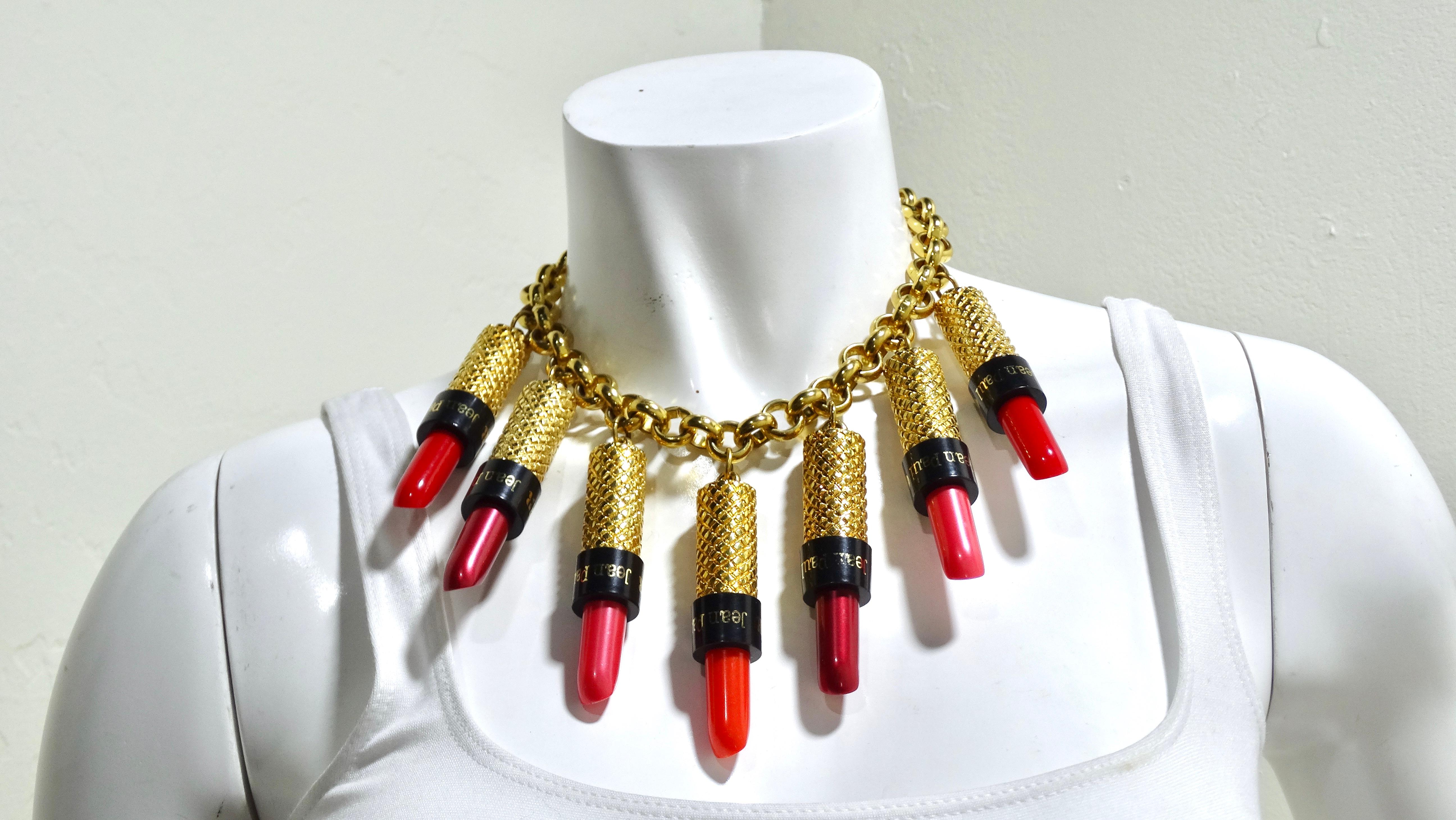 Women's or Men's 1990's Paul Gaultier Haute Couture Runway Lipstick Necklace