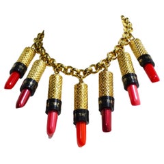 1990's Paul Gaultier Haute Couture Runway Lipstick Necklace